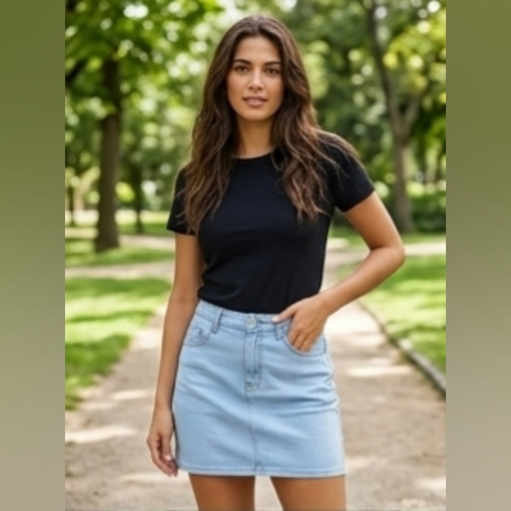 Vanilla Jeans BRAM Light Blue Cotton Mini Skirt | Girl's Size 5 ~ Women's 0-2